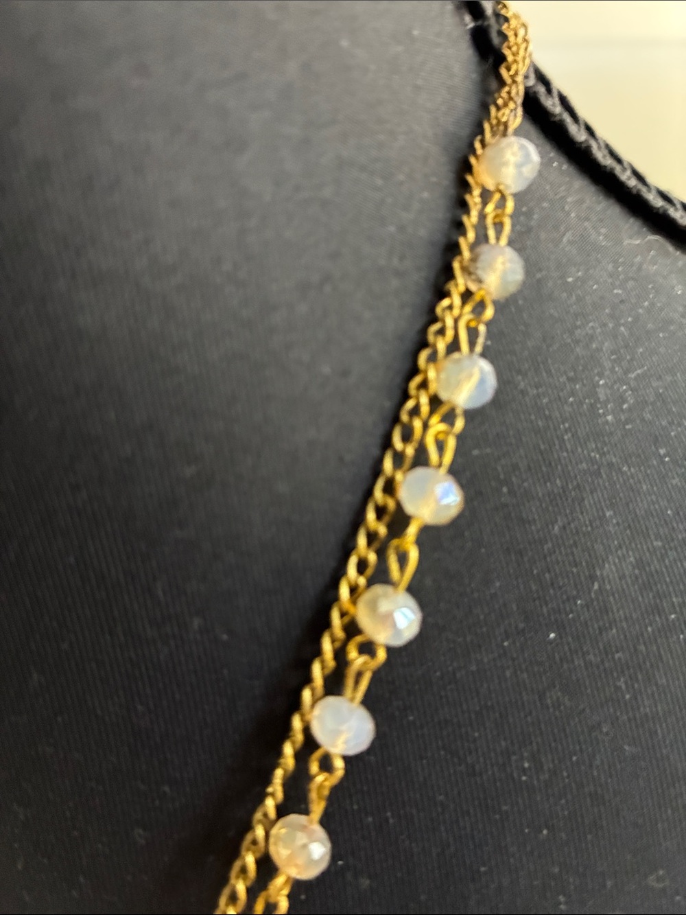 254 Gold Aurora Crystal Floral Bib Necklace - Picture 3 of 5